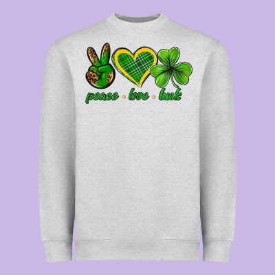 Peace Love Luck St. Patricks Day Nepeace Love Luck Heavyweight Sweatshirt Designed By Neo Western