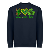 Navy peace love luck st. patricks day nePeace love luck Heavyweight Sweatshirt - Neo Western