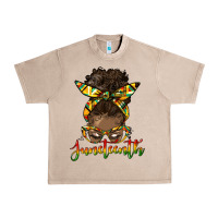 French Oak juneteenth black woman messy bun Urban Heavy Tee - HRA Design Shop