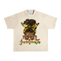 Sandshell juneteenth black woman messy bun Urban Heavy Tee - HRA Design Shop