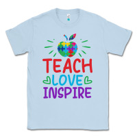 Dusty Blue teach love inspire Classic Tee - CowhideDigitalArt
