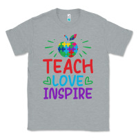 Heather Grey teach love inspire Classic Tee - CowhideDigitalArt