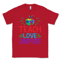 Red teach love inspire Classic Tee - CowhideDigitalArt