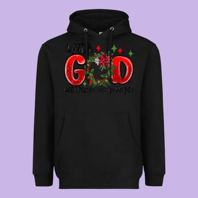 With God All Things Are Possible Heavyweight Hoodie Designed By Maliassmallbusiness