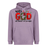Lavender with god all things are possible Heavyweight Hoodie - MaliasSmallBusiness