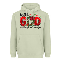 Matcha with god all things are possible Heavyweight Hoodie - MaliasSmallBusiness