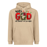 Mushroom with god all things are possible Heavyweight Hoodie - MaliasSmallBusiness