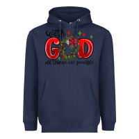 Navy with god all things are possible Heavyweight Hoodie - MaliasSmallBusiness