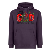 Plum with god all things are possible Heavyweight Hoodie - MaliasSmallBusiness