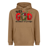 Toasted Coconut with god all things are possible Heavyweight Hoodie - MaliasSmallBusiness