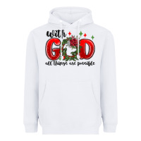 White with god all things are possible Heavyweight Hoodie - MaliasSmallBusiness