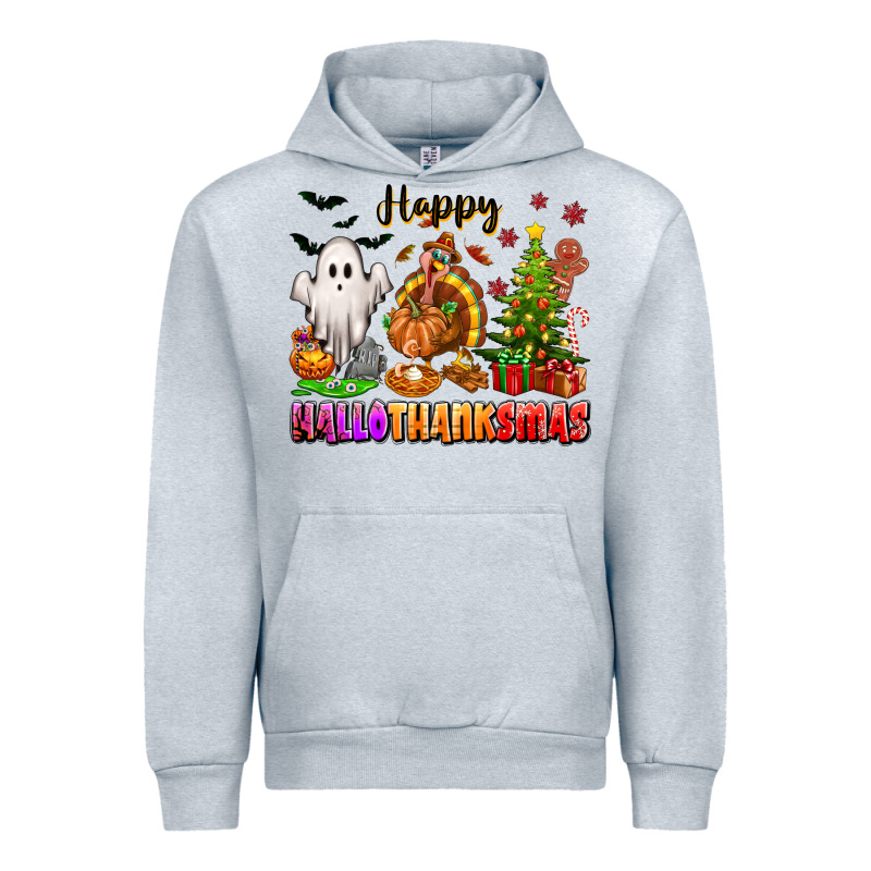 Happy Hallothanksmas With Ghost Turkey And Tree Urban Hoodie by texasbilliewilder | Teevron