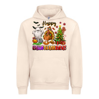 Sandshell Happy Hallothanksmas with ghost turkey and tree Urban Hoodie - texasbilliewilder