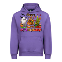 Tulip Happy Hallothanksmas with ghost turkey and tree Urban Hoodie - texasbilliewilder