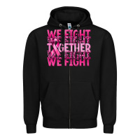 Black together we fight cancer Zipper Hoodie - NancyCooperArtShop