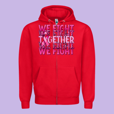Together We Fight Cancer Zipper Hoodie Designed By Nancycooperartshop