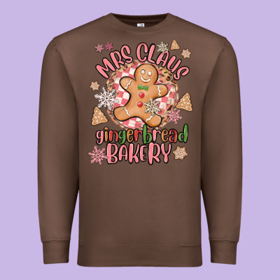 Mrs Claus Gingerbread Bakery Premium Sweatshirt Designed By Maliassmallbusiness
