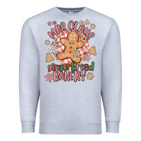 Heather Grey mrs claus gingerbread bakery Premium Sweatshirt - MaliasSmallBusiness