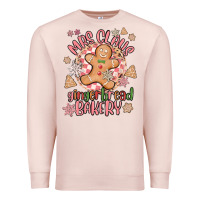 Pale Pink mrs claus gingerbread bakery Premium Sweatshirt - MaliasSmallBusiness