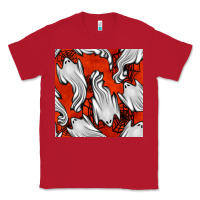 Red flying ghosts seamless pattern Classic Tee - BundleAndBundleShop