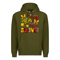 Army Green hey sister sister swing softball Premium Hoodie - Artiststas