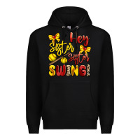 Black hey sister sister swing softball Premium Hoodie - Artiststas