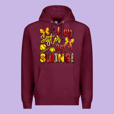 Hey Sister Sister Swing Softball Premium Hoodie Designed By Artiststas