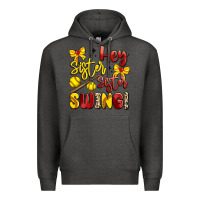 Charcoal Heather hey sister sister swing softball Premium Hoodie - Artiststas