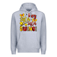 Heather Grey hey sister sister swing softball Premium Hoodie - Artiststas