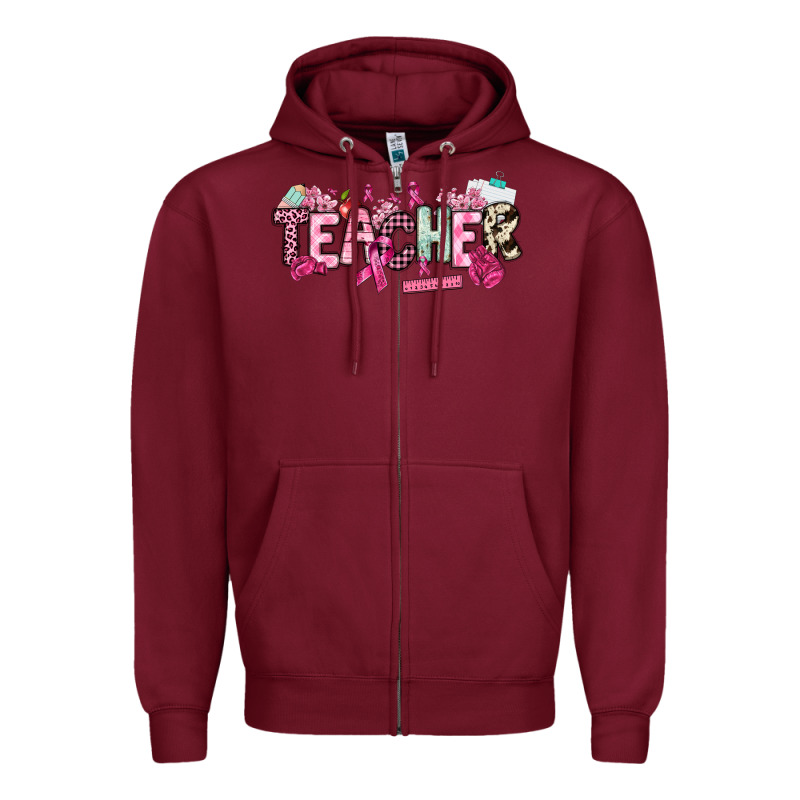 Cancer Awareness Teacher Zipper Hoodie by NancyCooperArtShop | Teevron