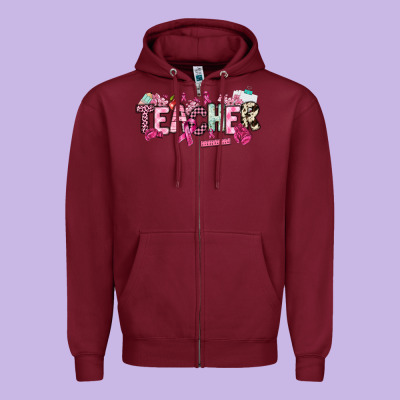 Cancer Awareness Teacher Zipper Hoodie Designed By Nancycooperartshop
