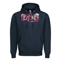 Navy cancer awareness teacher Zipper Hoodie - NancyCooperArtShop