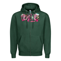 Sports Green cancer awareness teacher Zipper Hoodie - NancyCooperArtShop