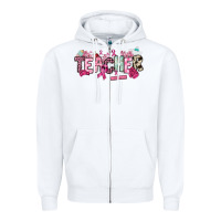 White cancer awareness teacher Zipper Hoodie - NancyCooperArtShop
