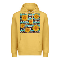 Antique Gold sunflower western seamless revize Premium Hoodie - AdoDesignShop