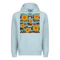 Blue Mist sunflower western seamless revize Premium Hoodie - AdoDesignShop