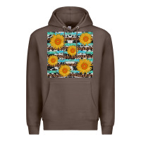 Coffee sunflower western seamless revize Premium Hoodie - AdoDesignShop