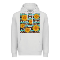 Dove Grey sunflower western seamless revize Premium Hoodie - AdoDesignShop