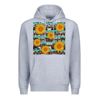 Heather Grey sunflower western seamless revize Premium Hoodie - AdoDesignShop