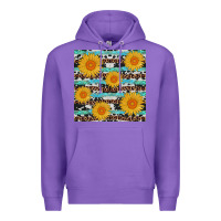 Purple sunflower western seamless revize Premium Hoodie - AdoDesignShop