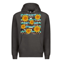 Smoke sunflower western seamless revize Premium Hoodie - AdoDesignShop