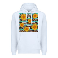 White sunflower western seamless revize Premium Hoodie - AdoDesignShop