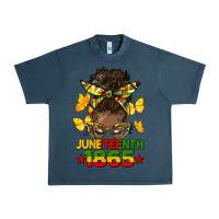 Midnight Navy juneteenth 1865 afro bun Urban Heavy Tee - HRA Design Shop
