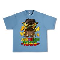 Pebble Blue juneteenth 1865 afro bun Urban Heavy Tee - HRA Design Shop