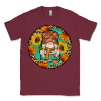 Burgundy fall gnomes round earrings 2 Classic Tee - Artiststas