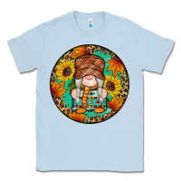 Dusty Blue fall gnomes round earrings 2 Classic Tee - Artiststas