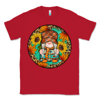 Red fall gnomes round earrings 2 Classic Tee - Artiststas