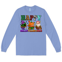 Colony Blue happy hallothanksmas with cupcakes Long Sleeve Tee - AdoDesignShop
