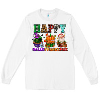 White happy hallothanksmas with cupcakes Long Sleeve Tee - AdoDesignShop