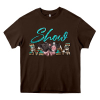 Chocolate Brown show mom pigs Heavy Core Tee - Artiststas
